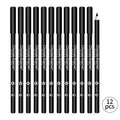 12pcs Waterproof Black Eyeliner Pencils-Smudge-Proof, Long-Lasting &Beginner-Friendly Eye Makeup ﻿