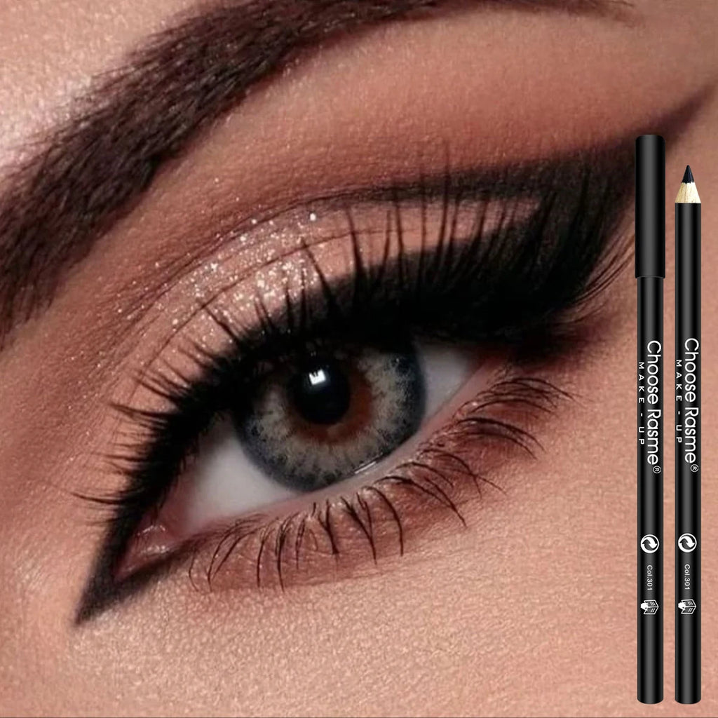 12pcs Waterproof Black Eyeliner Pencils-Smudge-Proof, Long-Lasting &Beginner-Friendly Eye Makeup ﻿